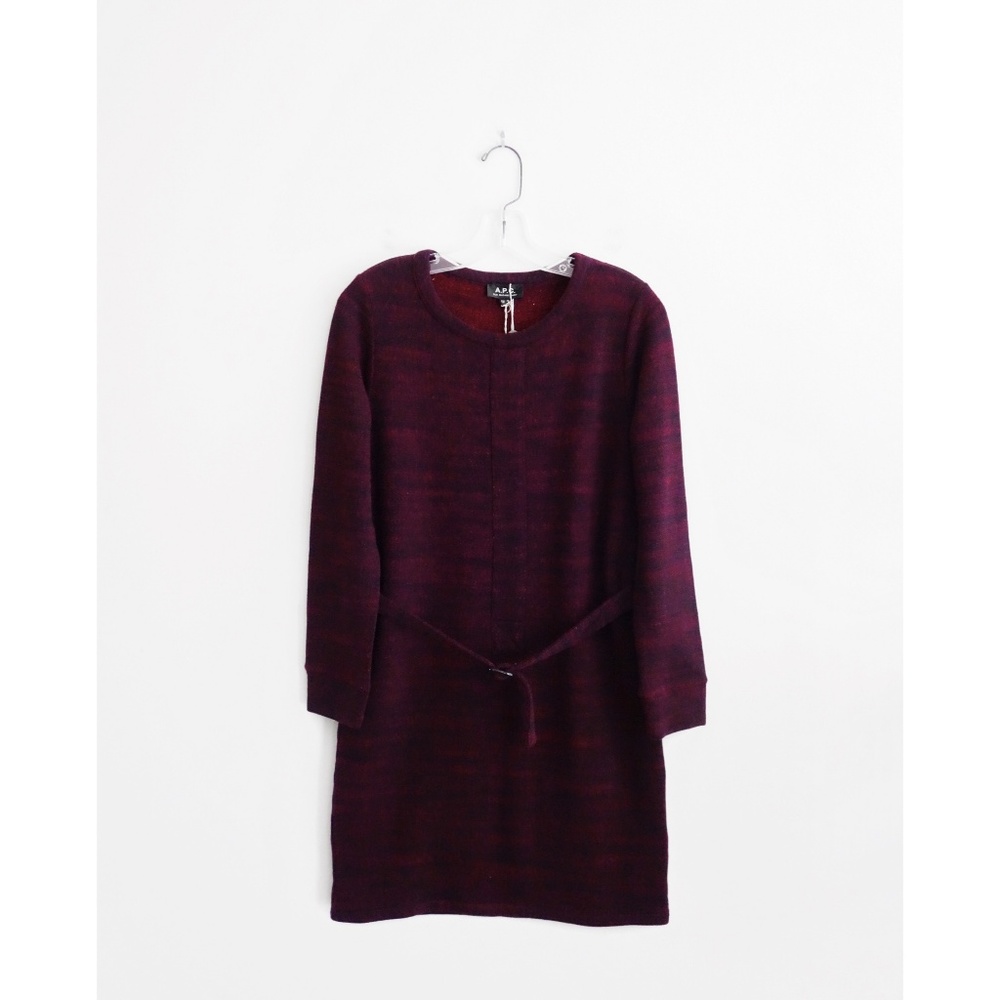 APC Paris Dark Red Marled Sweatshirt Dress XS NWT